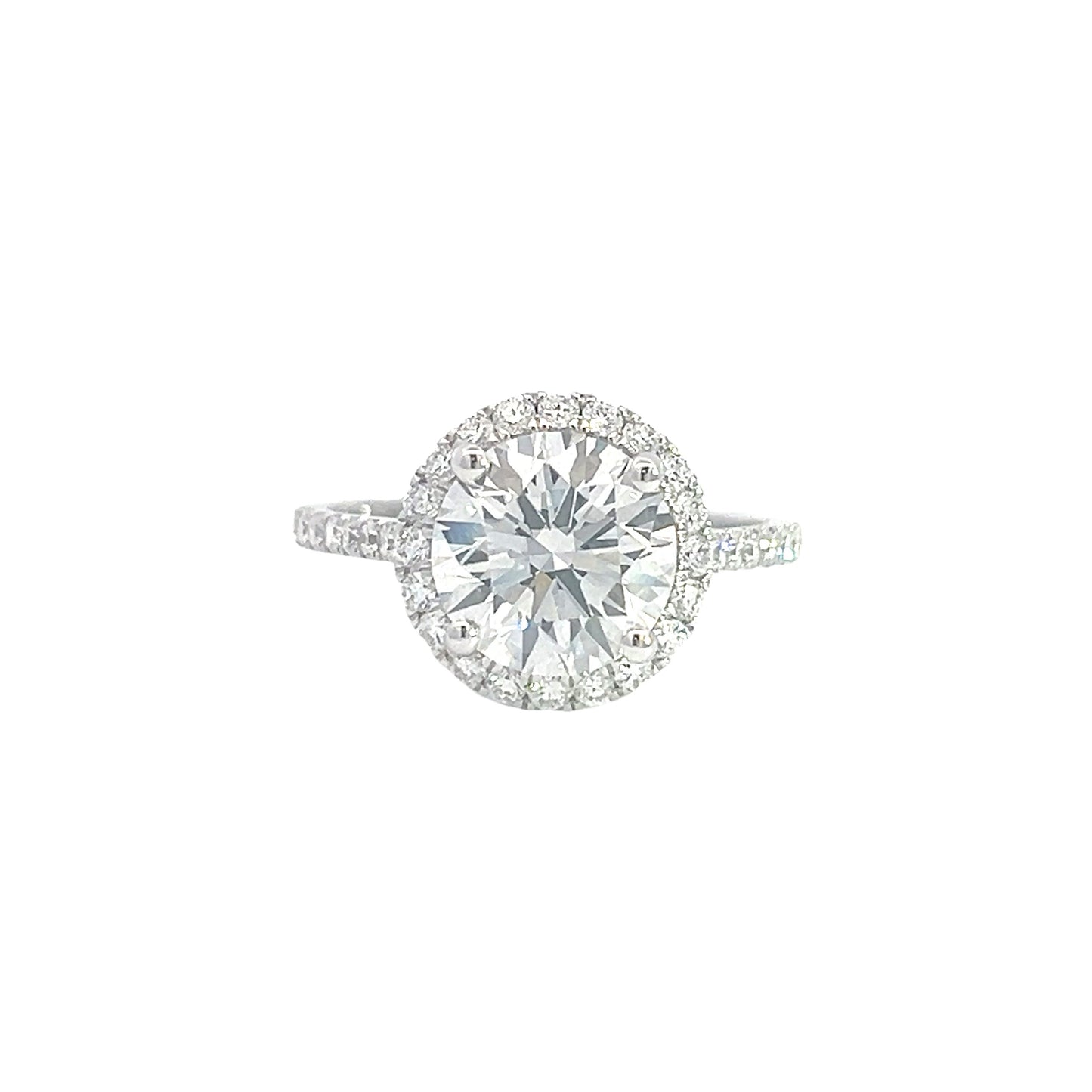 Radiant Harmony: Round-Cut Lab Grown Diamond Ring with Central and Additional Diamonds – A Perfect Circle of Elegance