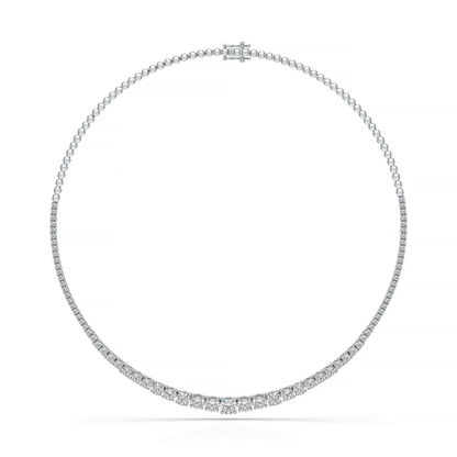 Dazzling Harmony: Lab-Grown Diamond Necklace with Central, Side, and Additional Round-Cut Diamonds