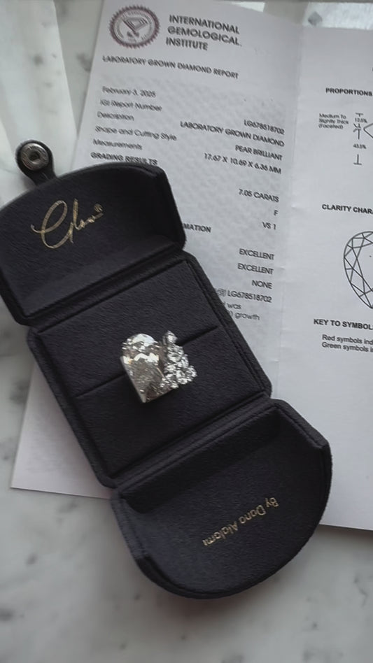 A Dual of Elegance & Sophistication: A Combination of Pear Cut Mix Lab-Grown Diamond Ring